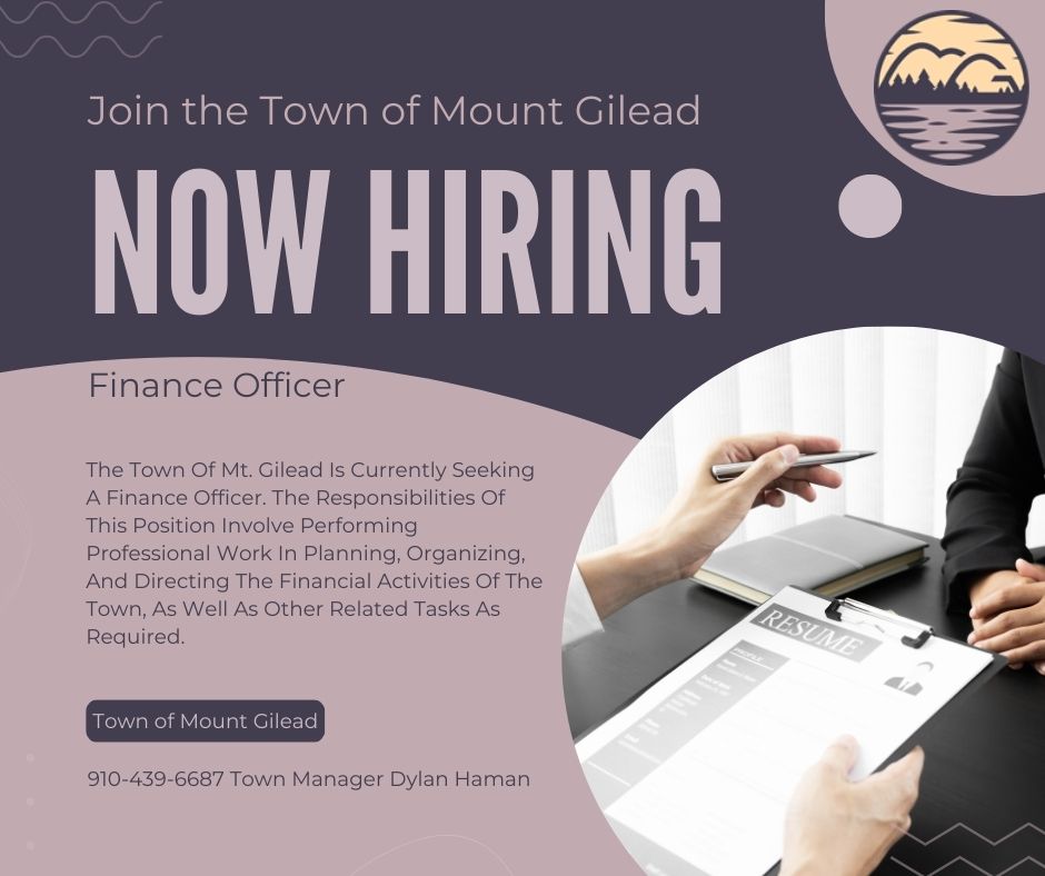 Now Hiring Finance Officer