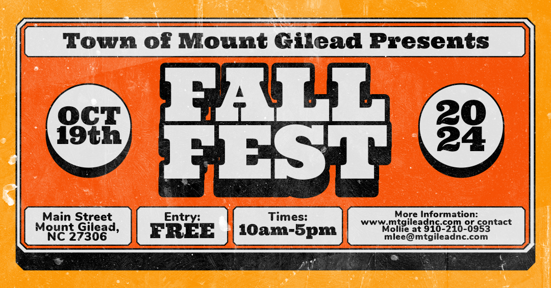 Mount Gilead Fall Festival 10/19/2024 10am-5pm