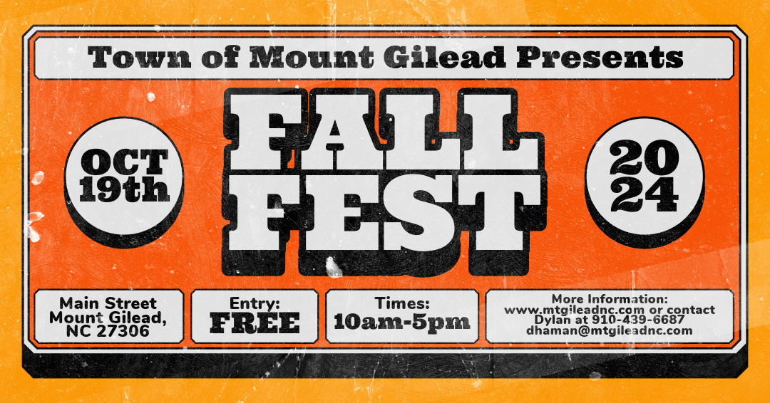 Mount Gilead Fall Festival 10/19/2024 10am-5pm